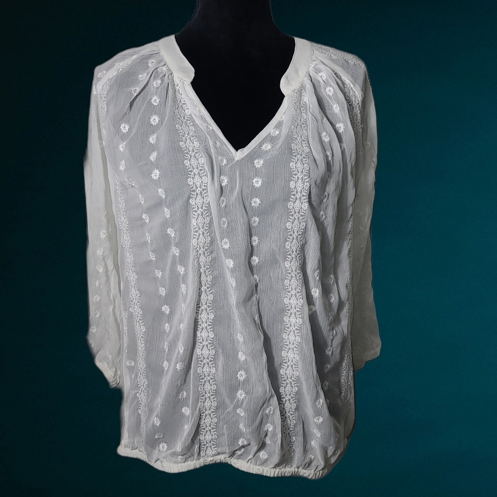 Olive & Oak Boho Blouse sz L